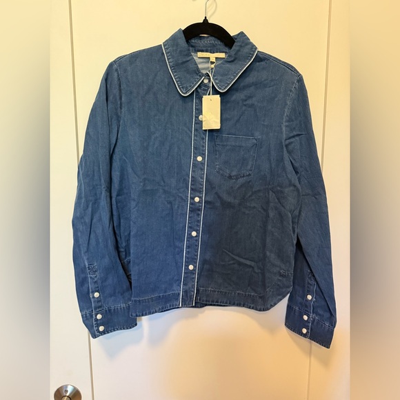 Maje Denim shirt SZ 3 / S $ 178 NEW - Picture 1 of 4